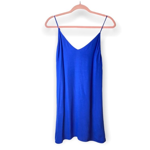 Wilfred Free Aritzia Blue Vivienne Slip Spagetti Strap Mini Dress - Picture 2 of 10